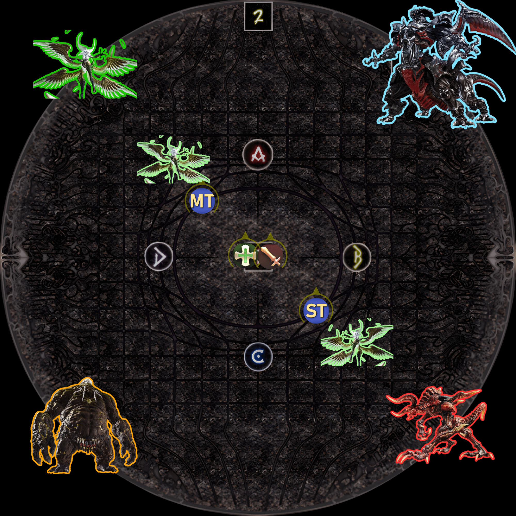 乱撃開幕の蛮神配置と初期散開