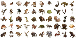 魔獣使いのペット50種のアイコンを並べた画像